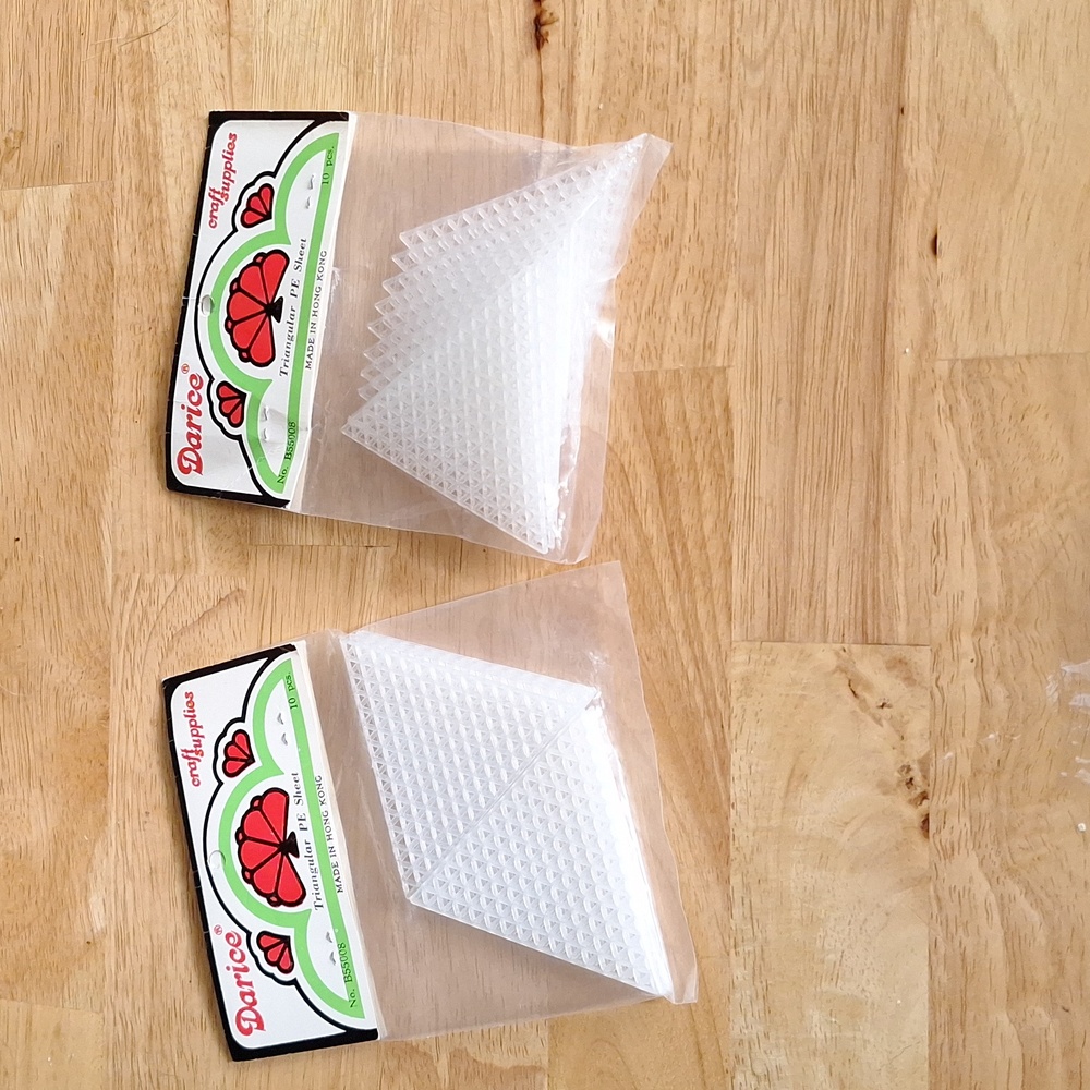 Vintage 1980's Darice needlepoint triangles, 2 packages with 10 each. New.